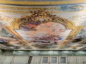 Светещ 3Д таван в стил барок в трапезария с диодни ленти и фотопечат - Фреската Апотеоз на Света Екатерина в църквата Санта Катерина да Сиена а Магнаполи, Рим.
