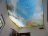 Опънати тавани за коридори - светещ таван с фотопечат в коридор Шумен.