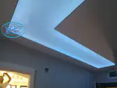 Светещи опънати тавани за коридори - транслуцентен лак с RGB диодна лента.