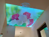 Опънати тавани за коридори - СОФИЯ- светещ опънат таван с фотопечат и RGB диодно осветление.