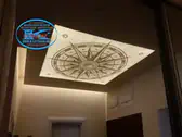 3Д опънат таван в коридор София с ЛЕД осветление - Компас.