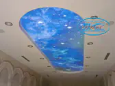 Светещ опънат таван с фотопечат Звездно небе.