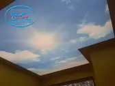 Светещ опънат таван с фотопечат - Небе, слънце, облаци.